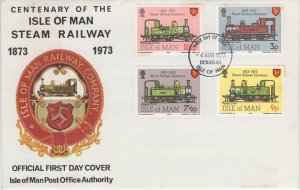 Isle of Man 1973 FDC Sc 29-32 Centenary of Isle of Man Steam Railway