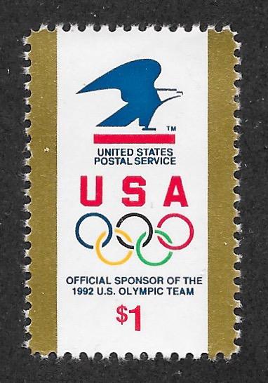 2539 MNH,  $1.00  Eagle, Olympic Rings,  scv: $2,  Free Insured Shipping