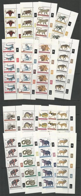 South Africa | Bophuthatswana 1977 Animals Set #5-21 Marginal Strip of 5 VF-NH