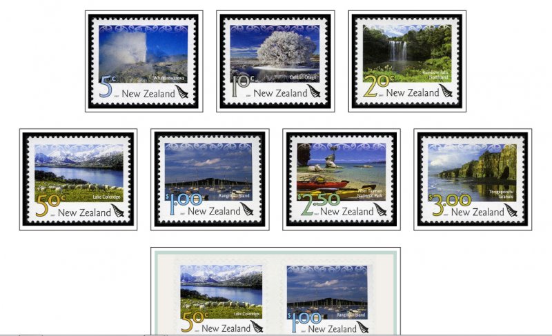 COLOR PRINTED NEW ZEALAND 2005-2010 STAMP ALBUM PAGES (80 illustrated pages)