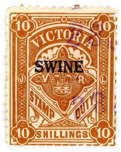 (I.B) Australia - Victoria Revenue : Swine Duty 10/- (1928)