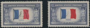 USA 915, 915a - France Overrun Countries Normal & Reverse Printing VF Mint