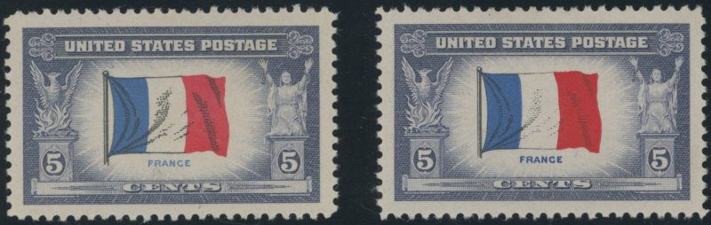 USA 915, 915a - France Overrun Countries Normal & Reverse Printing VF Mint