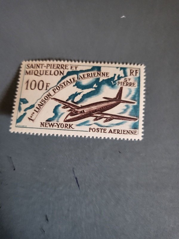 Stamps St Pierre & Miquelon Scott #C28 hinged