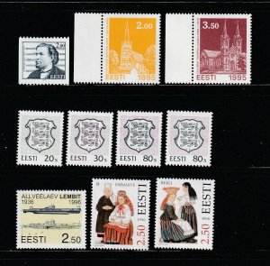 Estonia 296-304 Includes 301a Sets MNH Various