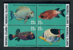 Marshall Islands #77a Fish MNH block of 4