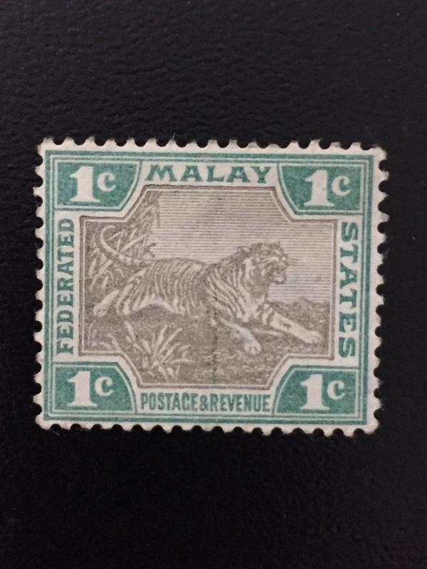 Malaya 1900-01 Federated Malay States FMS Tiger 3V 1c shades MH CCA SG#15 M1789