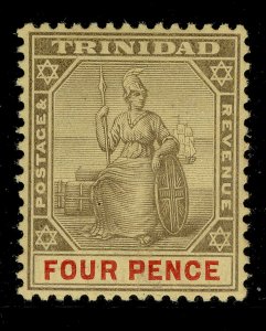 TRINIDAD EDVII SG138, 4d grey and red/yellow, M MINT.