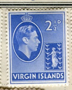 VIRGIN ISLANDS; 1938 early GVI Pictorial fine Mint hinged 2.5d. value