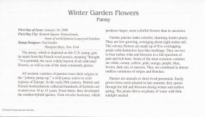 1996 FDC, #3027, 32c Winter Garden Flowers, PCS