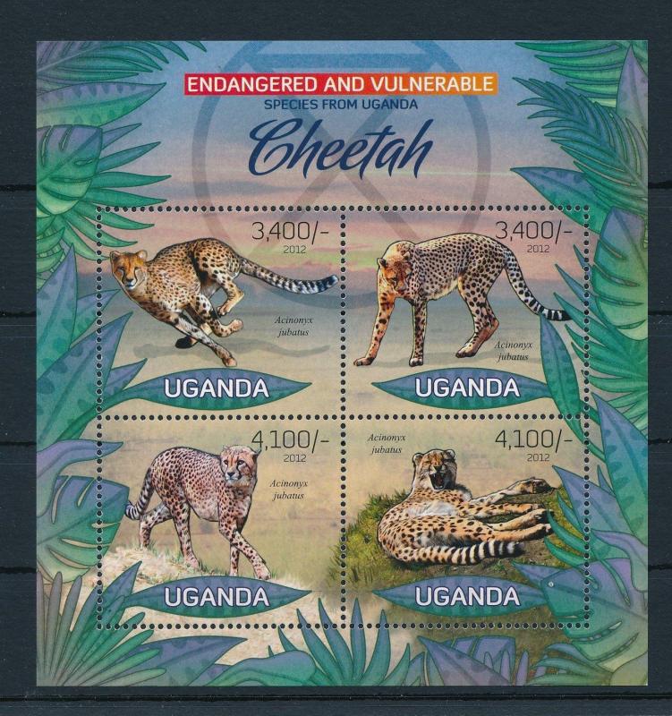 [25813] Uganda 2012 Wild Animals Cheetah MNH