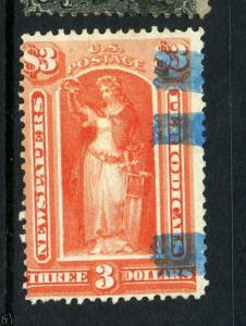 Scott #PR25 Newspaper Used Stamp with Blue Brush Cancel (Stock#PR25-1)