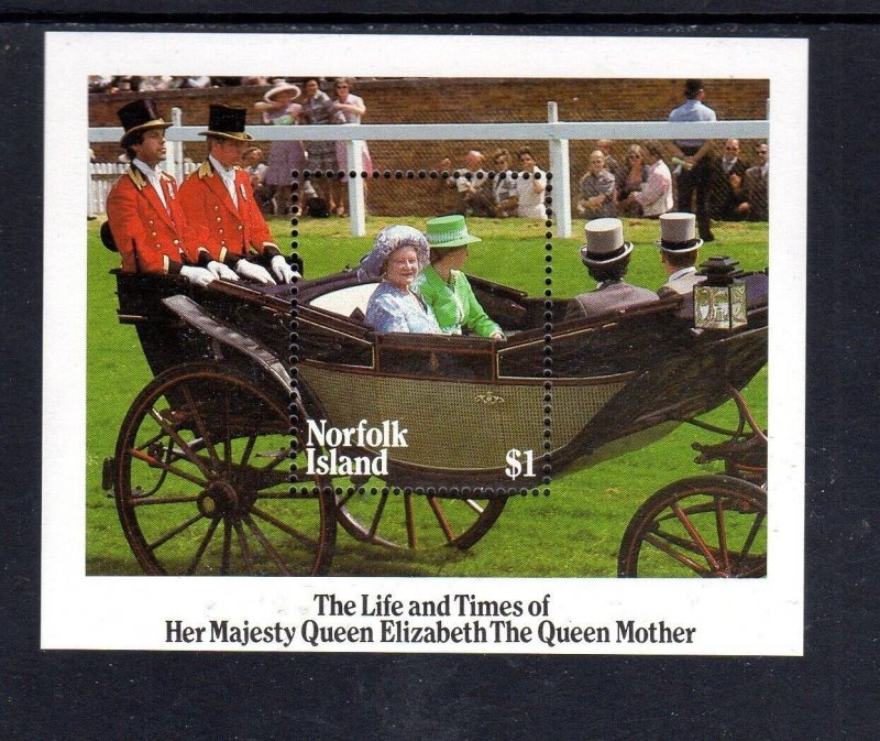 NORFOLK ISLAND #368 1985 QUEEN MOTHER MINT VF NH O.G S/S