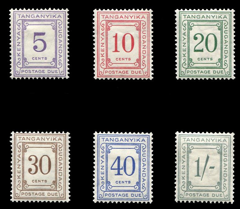 Tanganyika #J7-12 Cat$32.65, 1935 Postage Dues, set of six, hinged