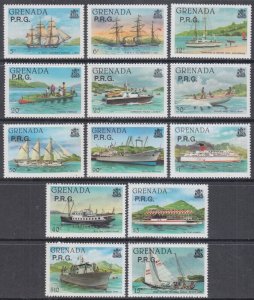 GRENADA Sc # O1-2,4-10,12-3,15,17 INCPL MNH SET of  13 - OFFICIAL STAMPS, SHIPS