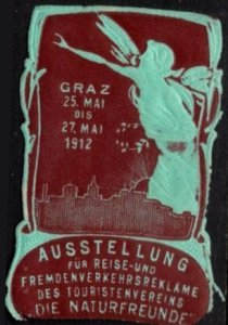 1912 Austria Poster Stamp Travel And Tourist Advertising Exhibition Graz