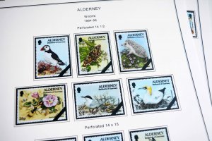 COLOR PRINTED ALDERNEY 1983-2018 STAMP ALBUM PAGES (80 illustrated pages)