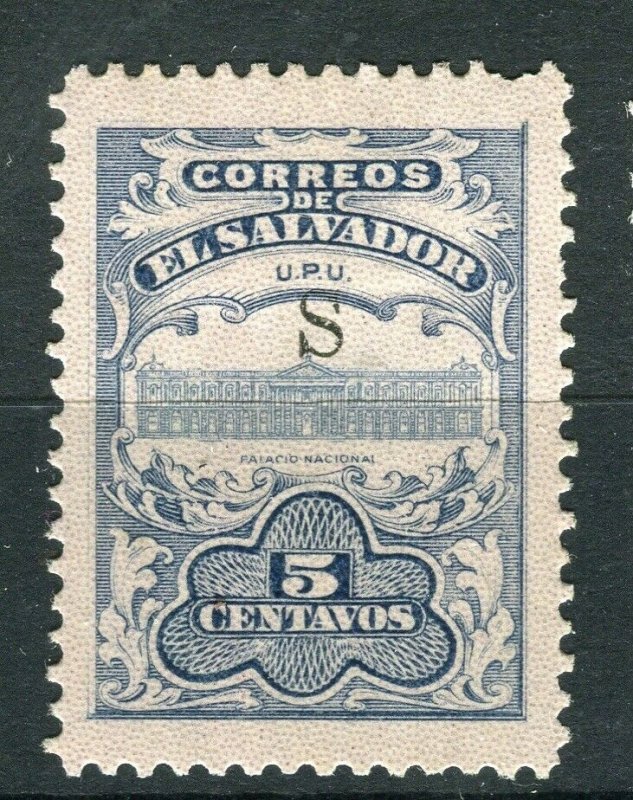 SALVADOR; 1915-16 Unissued Remainders ' S ' Optd fine Mint hinged 5c. value 