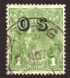 Australia 1932 #O7 1d Green KGV Head OS optd. BW82OS