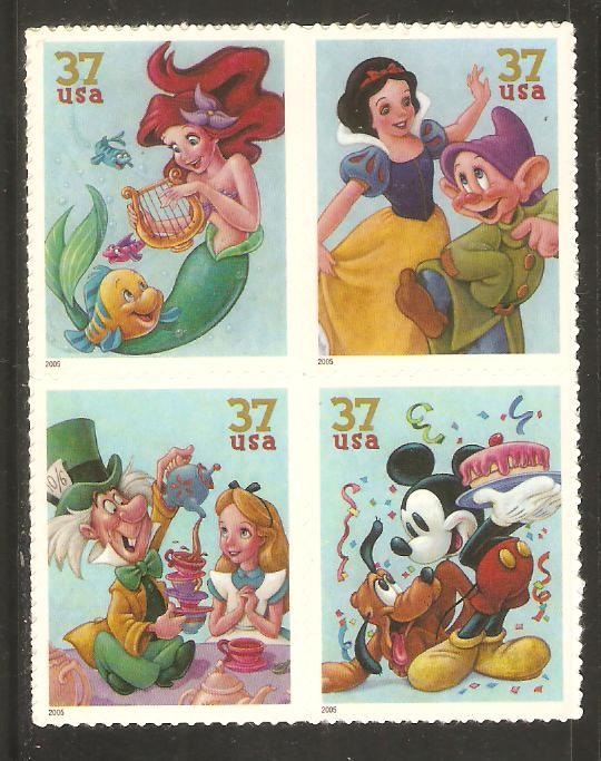 #3912-5 Disney Celebration Block of 4 Mint NH