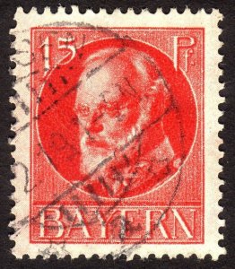 1916, Bavaria 15pfg, Used, Well centered, Sc 100