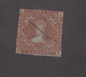 NOVA SCOTIA # 1 PEN CANCEL  IMPERF CAT VALUE $400 FREE SHIPPING