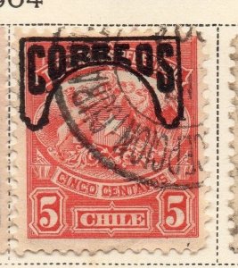 Chile 1904 Early Issue Fine Used 5c. Optd 170806