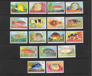 FISH - COCOS ISLANDS #34-50  MNH