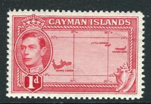 CAYMAN ISLANDS;  1938 early GVI issue fine Mint hinged 1d...