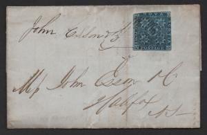 $ Nova Scotia Sc#3 on 1857 cover