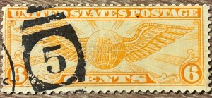 US #C19 Used Single #5 Cancel Winged Globe SCV $.25