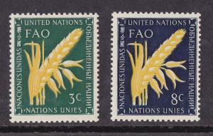 UN - NY # 23-24, FAO, Ear of Wheat  Mint NH, 1/2 Cat.