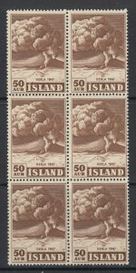 Iceland, Scott 249, MNH block of six