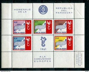 Paraguay 1961 2 Souvenir sheers Perf+Imperf Sc 627a MNH  11082