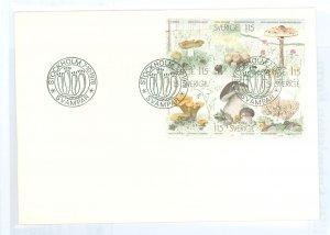 Sweden 1259-64 1978 complete pane of 6 on U/A FDC; edible mushrooms, plants, flora