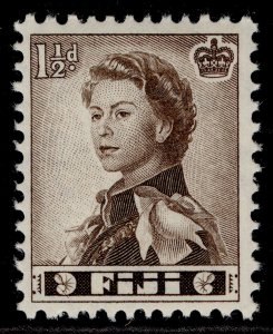 FIJI QEII SG282, 1½d sepia, NH MINT.