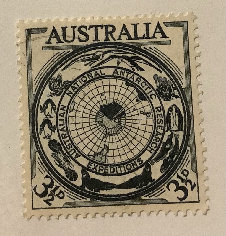 Australia 1954  Scott 276 used - 3.1/2p, National Antarctic Research Expeditions