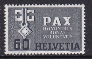 Switzerland   #299  MNH 1945  PAX . End of war in Europe  60c