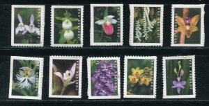 5445-5454 Wild Orchid All Single Stamps, Double Sided, 17 Forever Stamps