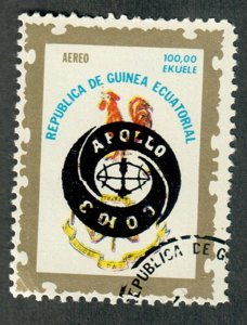 Equatorial Guinea Rooster and Crest used Airmail overprint single