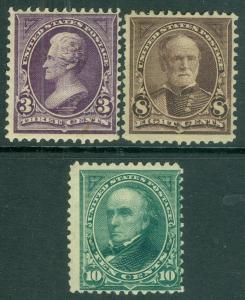 EDW1949SELL : USA 1895 Sc #268, 272-73 Mint Original Gum Fresh stamps Cat $202.