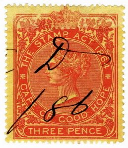 (I.B) Cape of Good Hope Revenue : Stamp Duty 3d (1878)