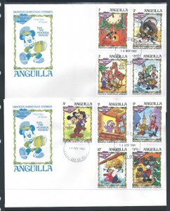 Anguilla #547-55 (2 FDC) Disney - Christmas '83