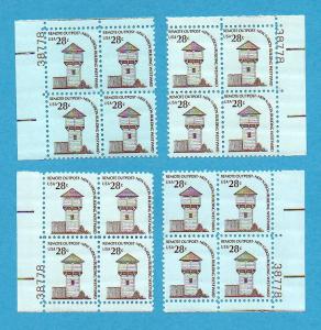 Sc. #1604 28c Americana Plate #38778 MS Plate Blocks Mint NH
