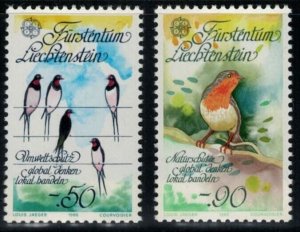 ZAYIX Liechtenstein 829-830 MNH Birds Swallows Robins - Europa CEPT 031622-S82