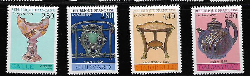 FRANCE 2398-2401 C/SET MNH DECORATIVE ARTS