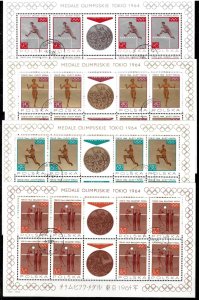 Poland 1965 ☀ Olympic summer games Tokyo 8 x MSS ☀ MNH /Used perfect