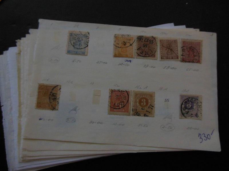 SWEDEN : Mint & Used grouping on Old Time approval pages with many Better