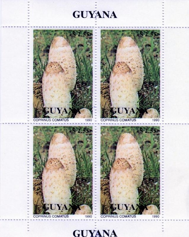 Guyana 1990 Mushrooms  4  Mini-Sheetlets of 4 (16v)  Sc#2348-2351 MNH VF