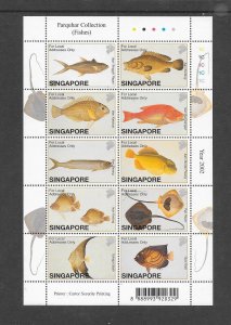 FISH - SINGAPORE #1005 SHEET OF 10  MNH